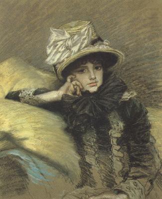 James Tissot Pastel Portraits such as Berthe and his La Femme a Paris series represent Tissot's final works before his religious conversion (nn01) china oil painting image